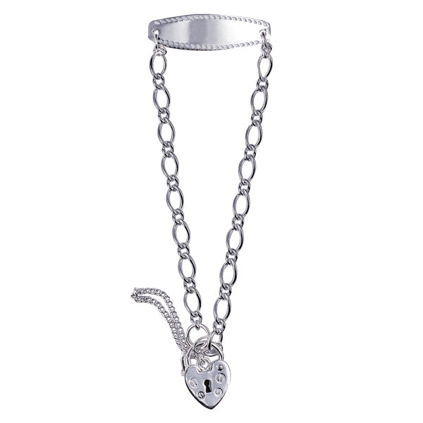 Sterling Silver 1 to 1 Figaro ID Bracelet