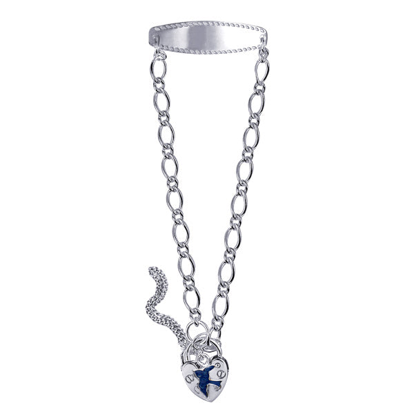 Sterling Silver Blue Bird ID Plate Baby Bracelet