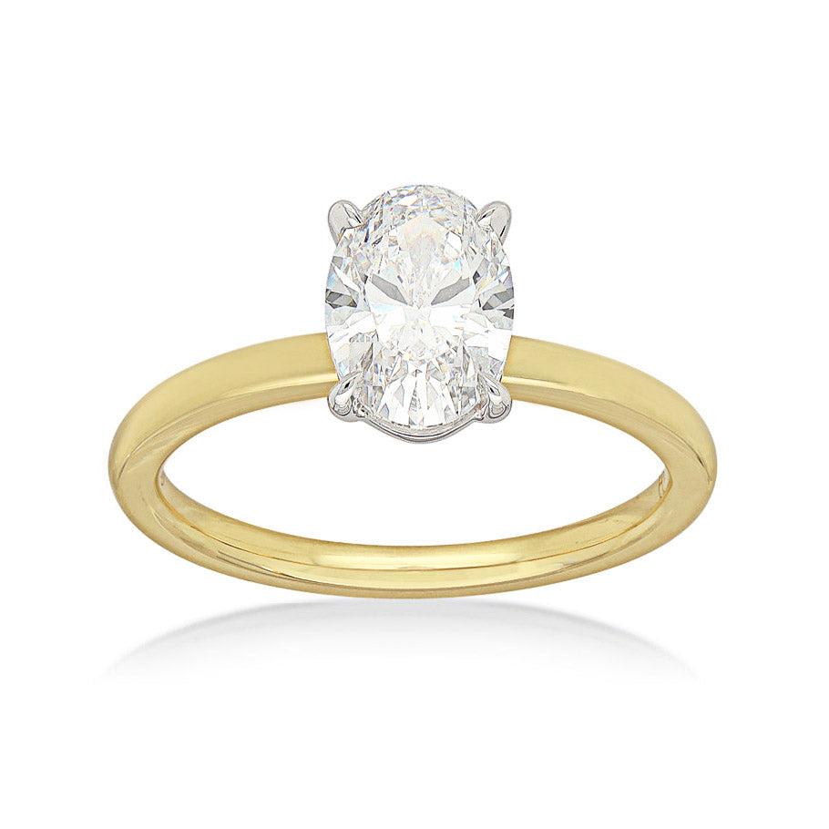 18ct Yellow and White Gold Vero Lab-Grown Oval Diamond ring, 1.04ct centre