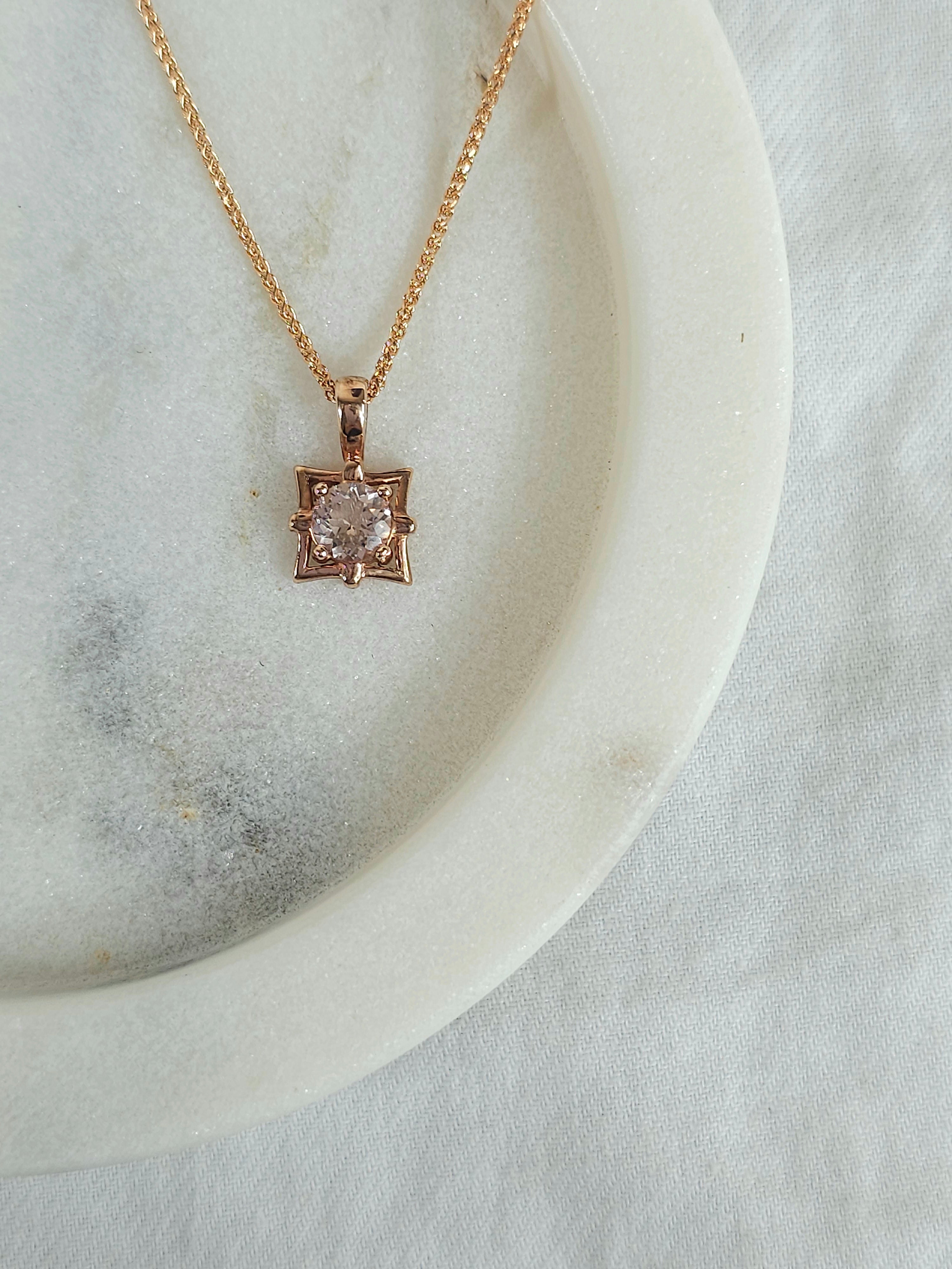 9ct Rose Gold Morganite pendant