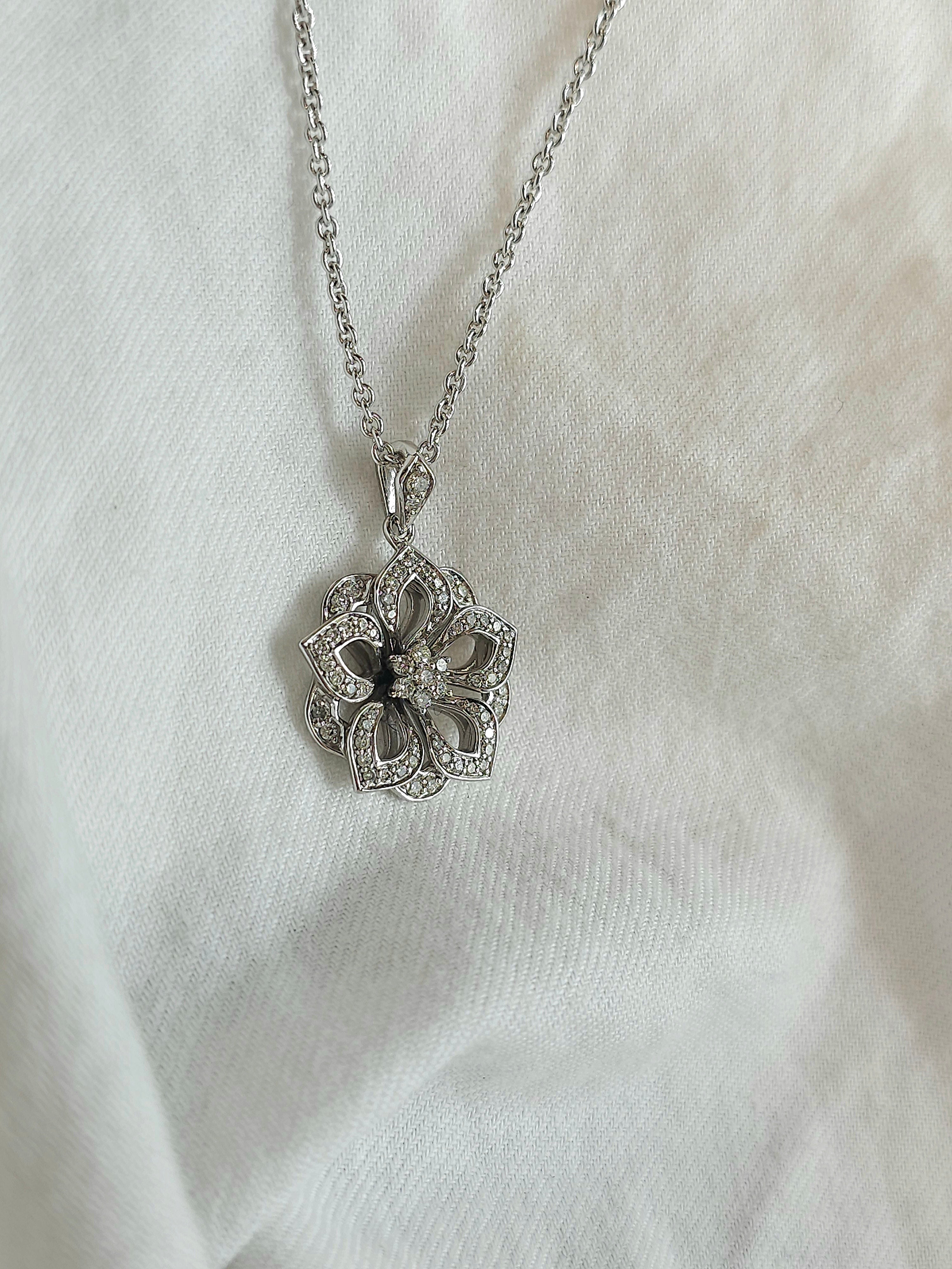 9ct White Gold 0.41ct Diamond Pendant