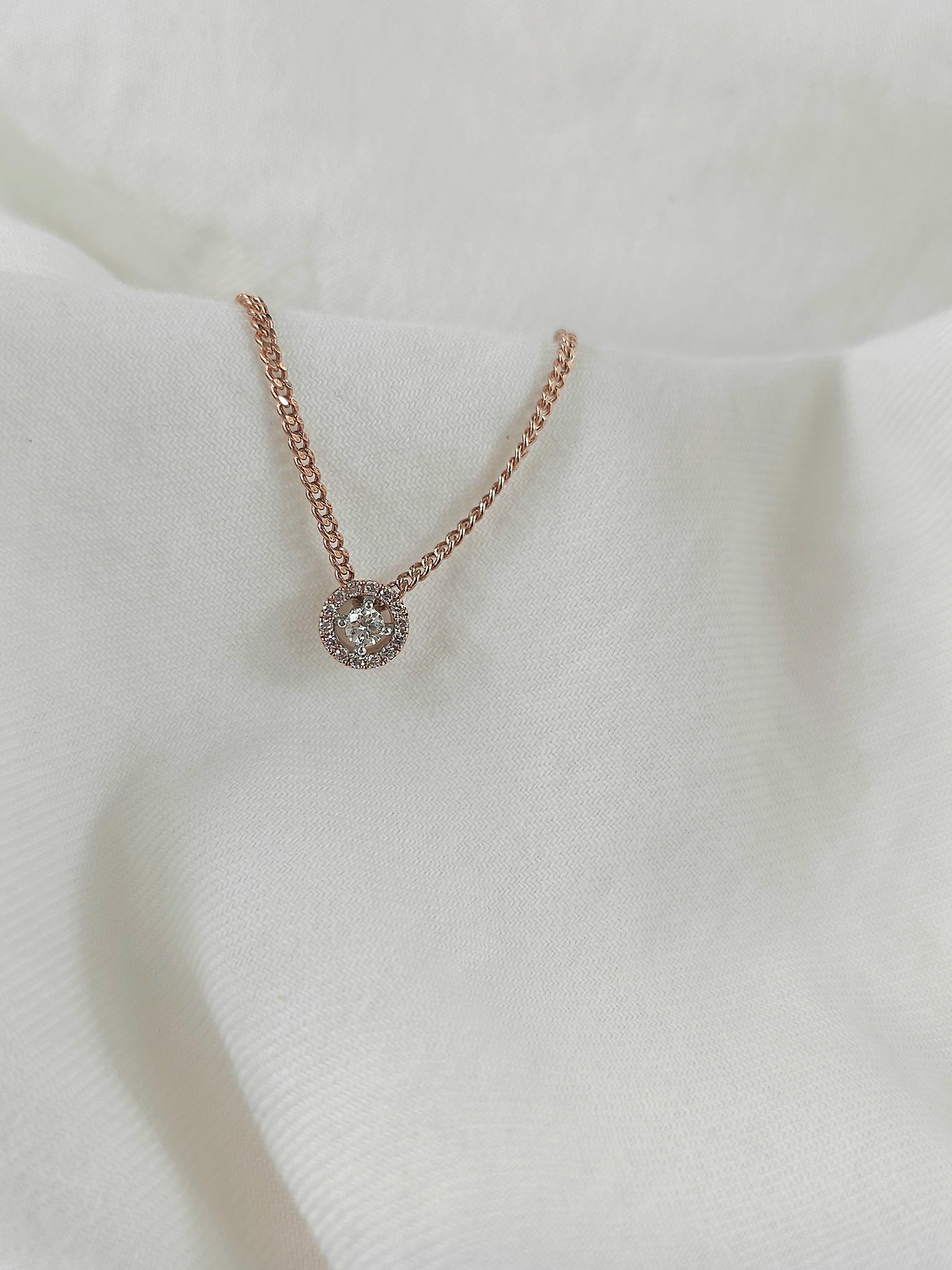 9ct Rose and White Gold 'Pink Caviar' Argyle Diamond pendant, 0.17ct total