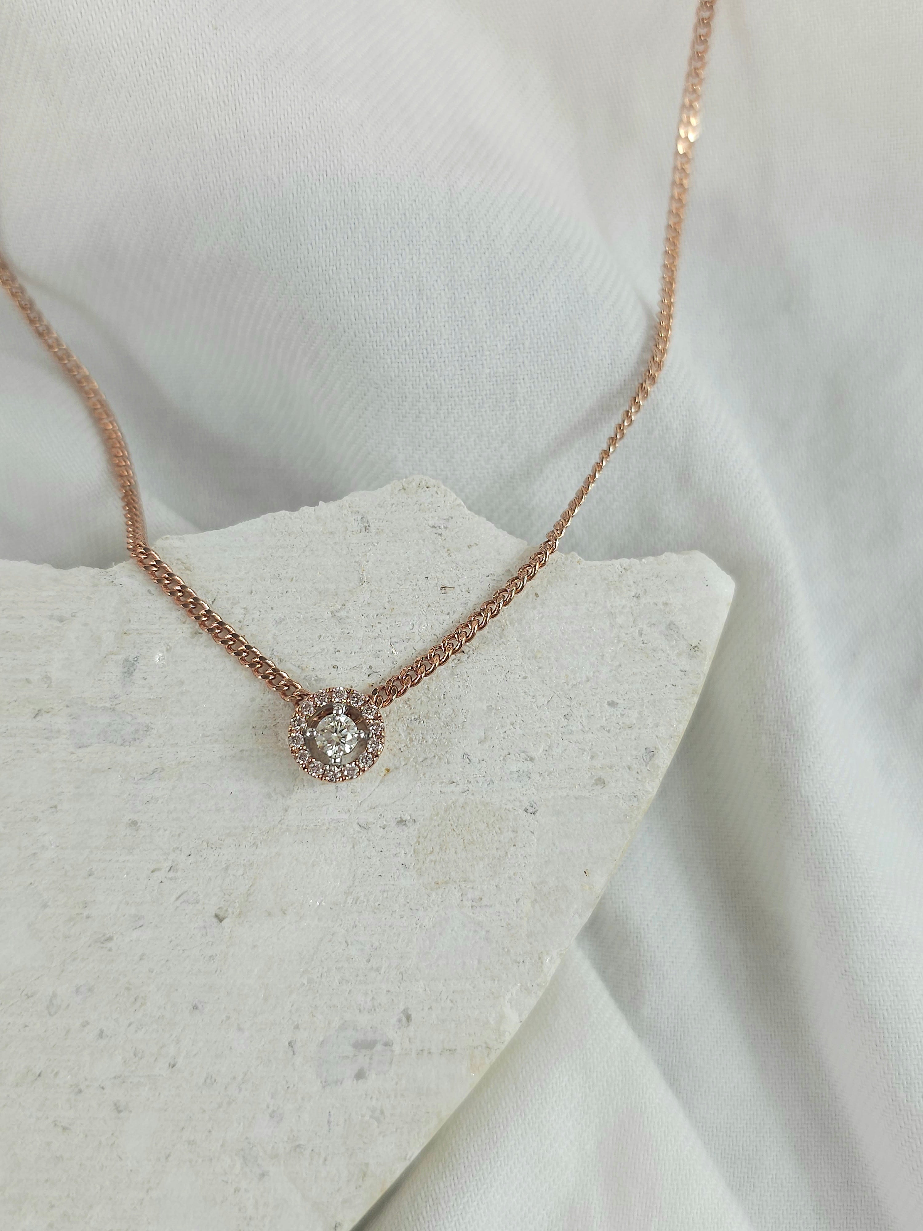 9ct Rose and White Gold 'Pink Caviar' Argyle Diamond pendant, 0.17ct total