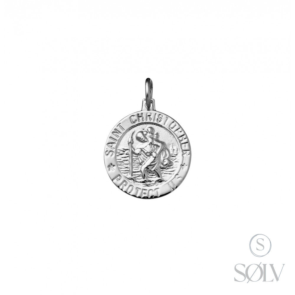 Solv Sterling Silver St Christopher Pendant