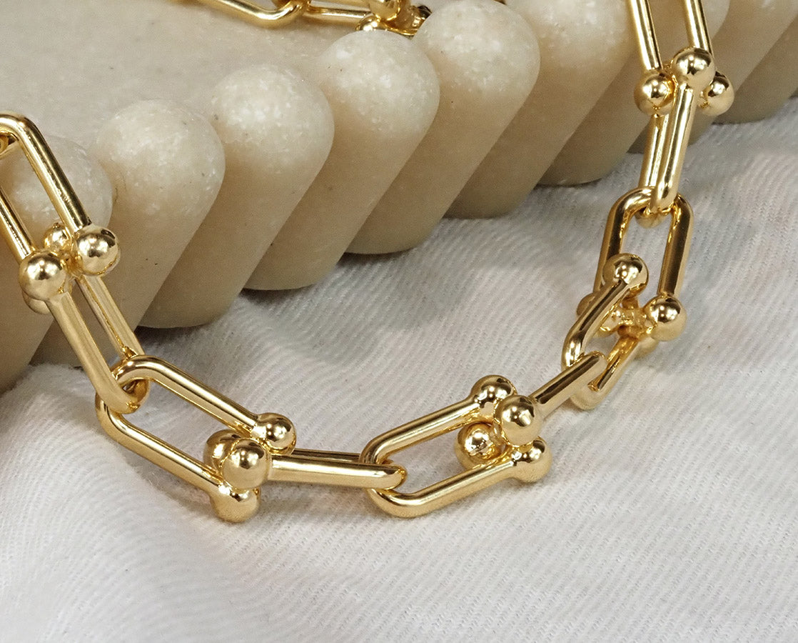 9ct Yellow Gold Chain and Ball Necklet