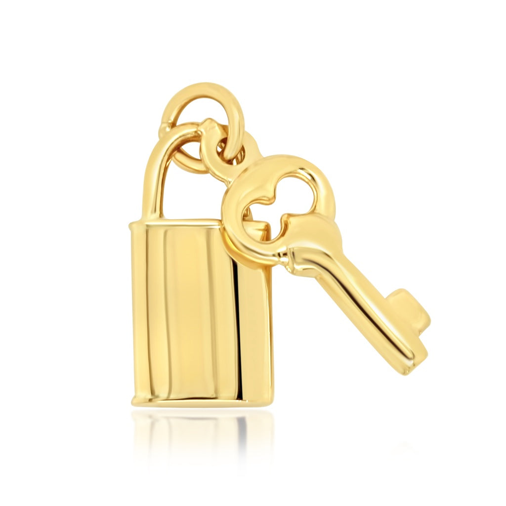 9ct Yellow Gold Lock and Key Pendant