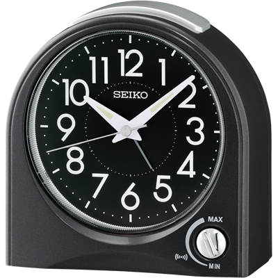 Seiko Metallic Black Bedside Alarm Clock QHE204-K