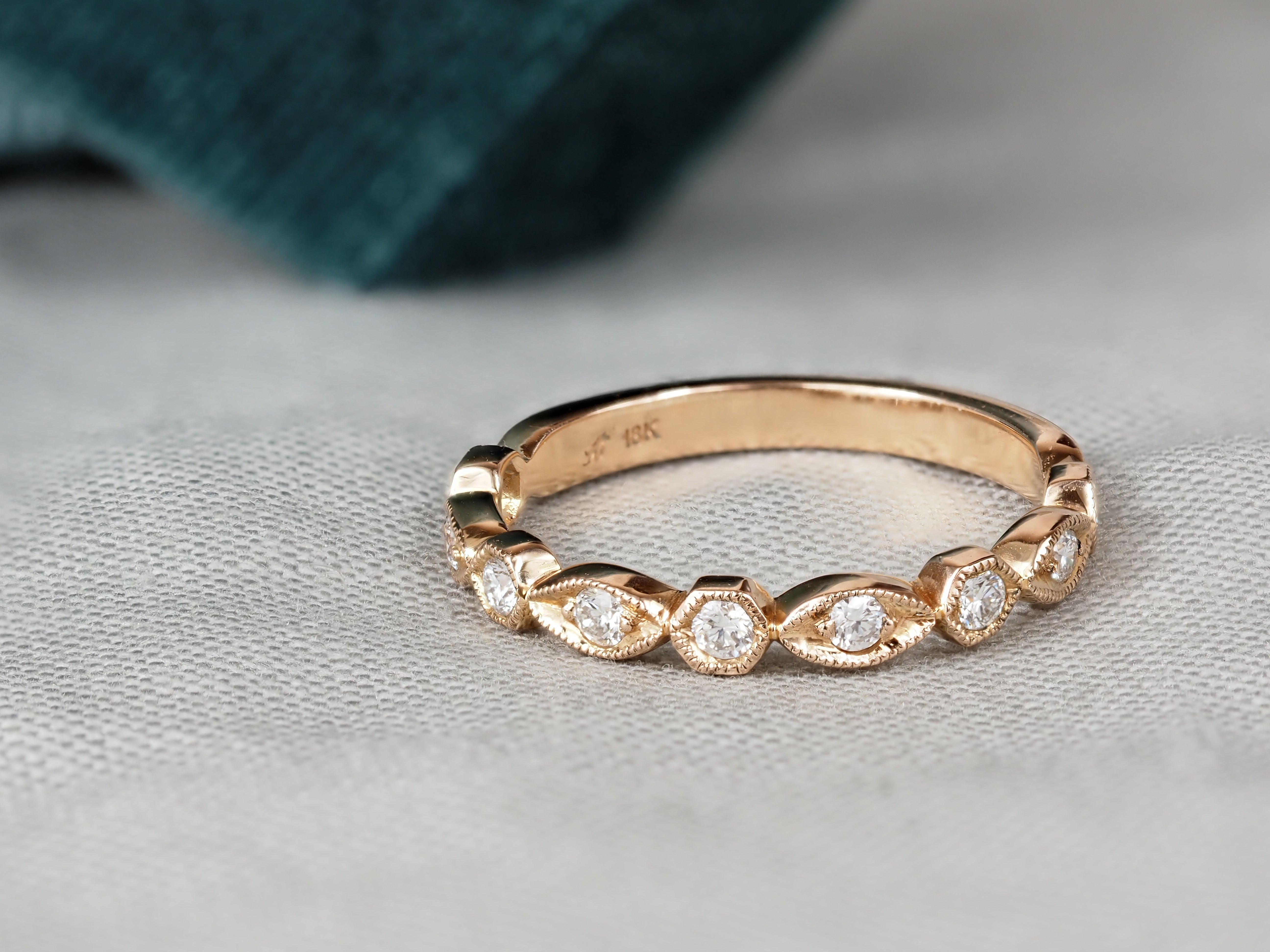 18ct Rose Gold Vintage Style Diamond Ring, 0.23ct Total