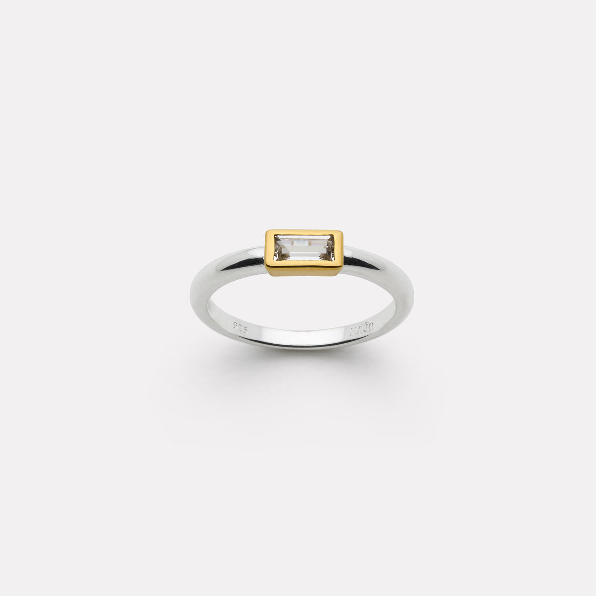 NAJO Skye Two-Tone Cubic Zirconia Ring Silver & Yellow Gold (Medium)