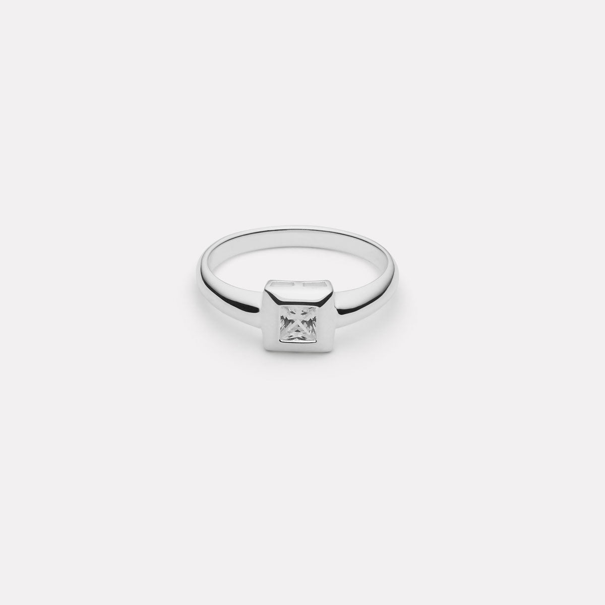 NAJO Halo Cubic Zirconia Ring Silver (Medium)