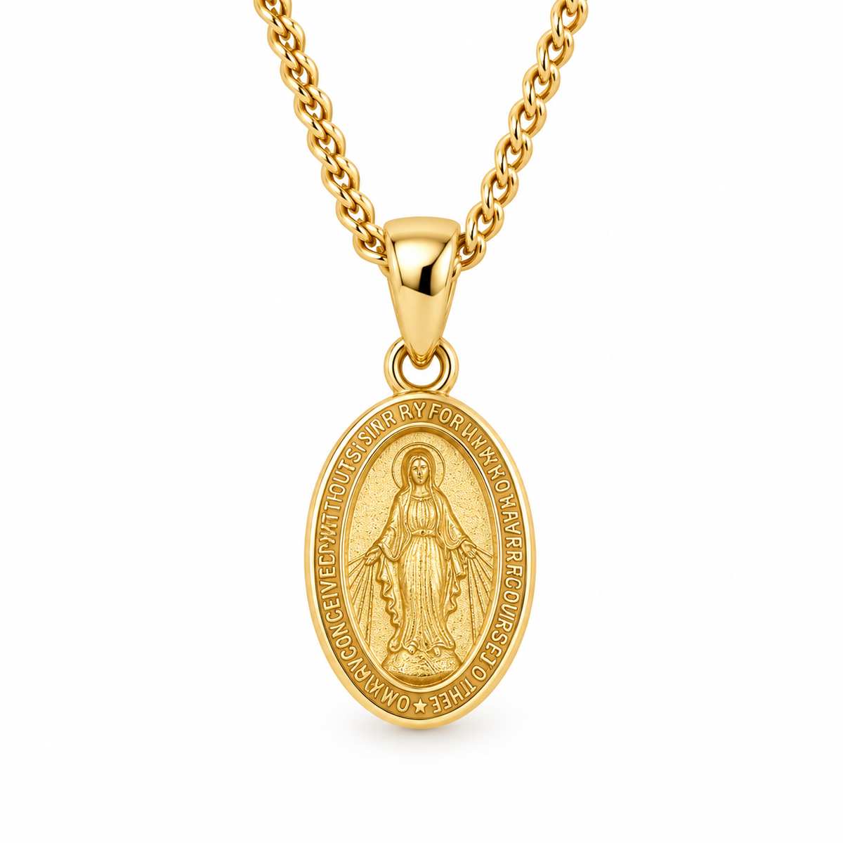 9ct Yellow Gold Virgin Mary Pendant