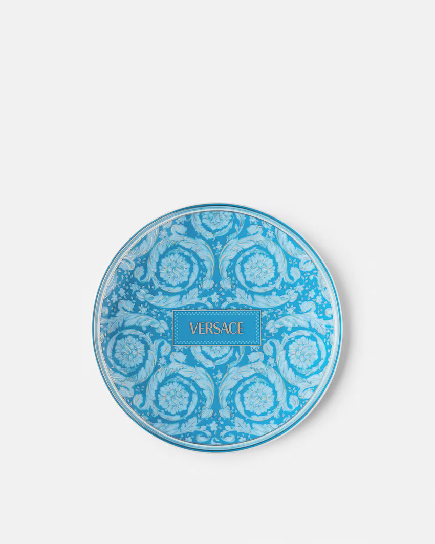 Versace Barocco Teal Plate, 17 cm
