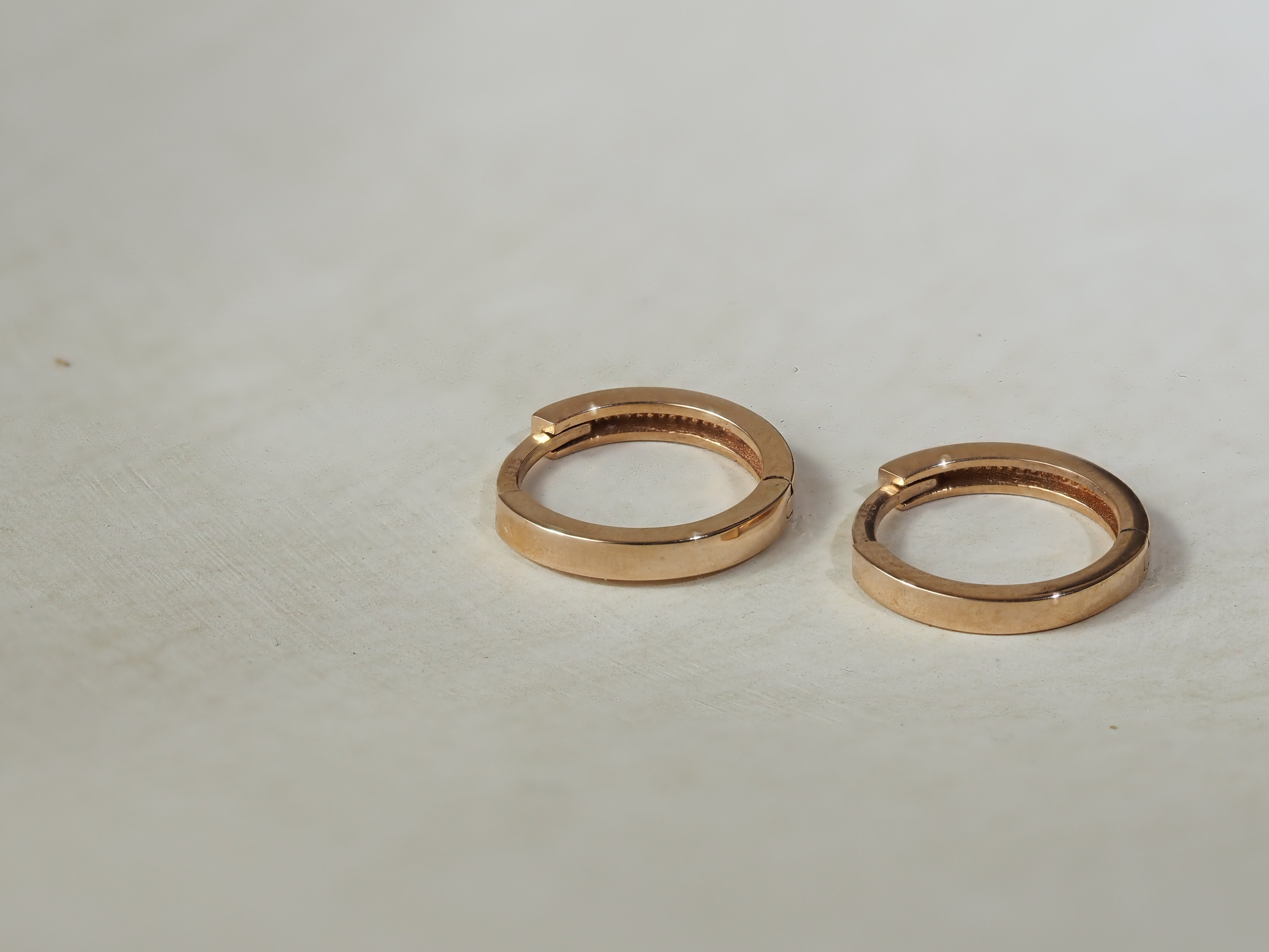 9ct Rose Gold Tube Huggie Earrings