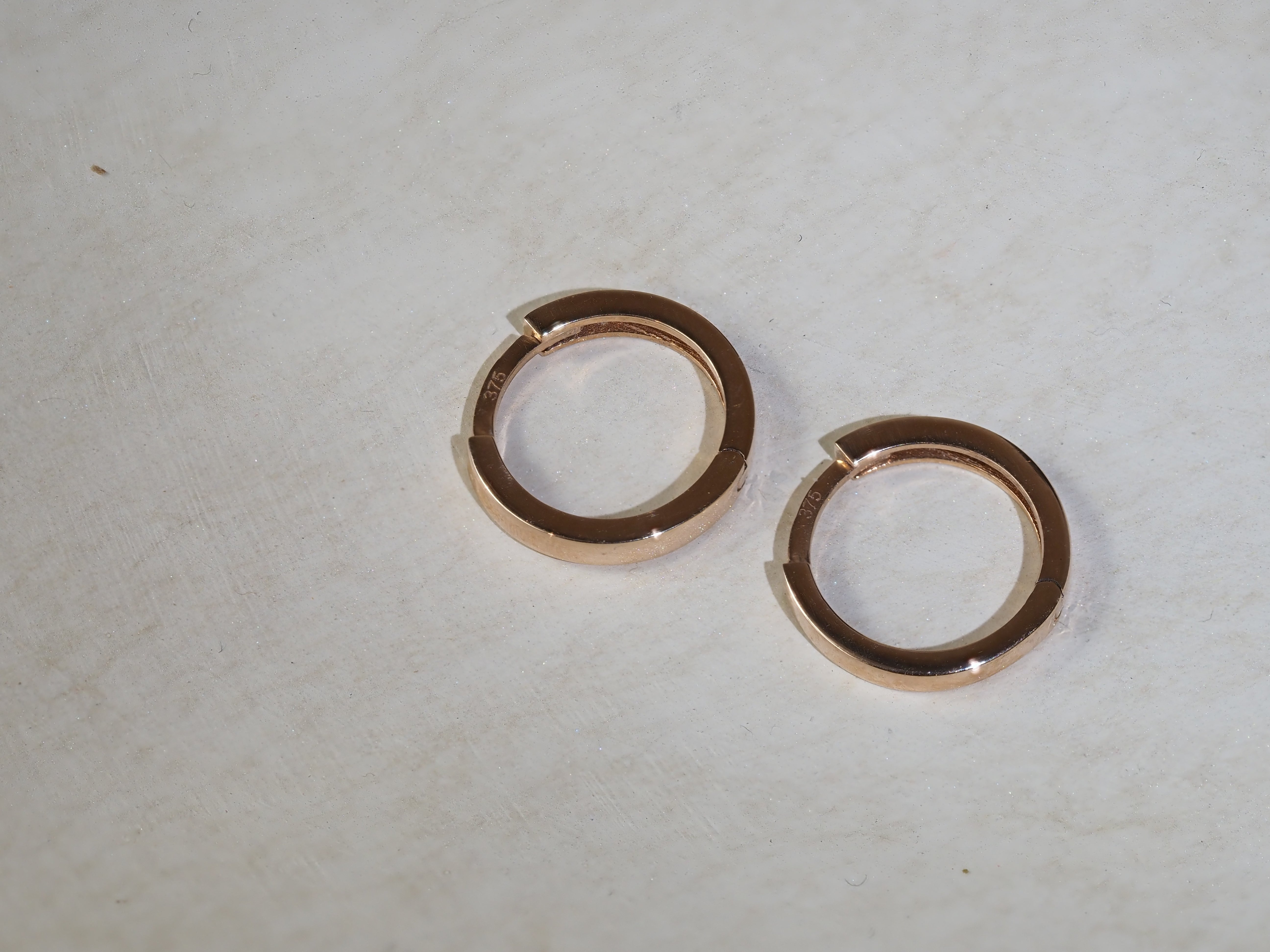 9ct Rose Gold Tube Huggie Earrings