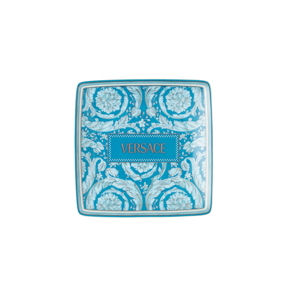 Versace Barocco Teal Square Dish 12 cm