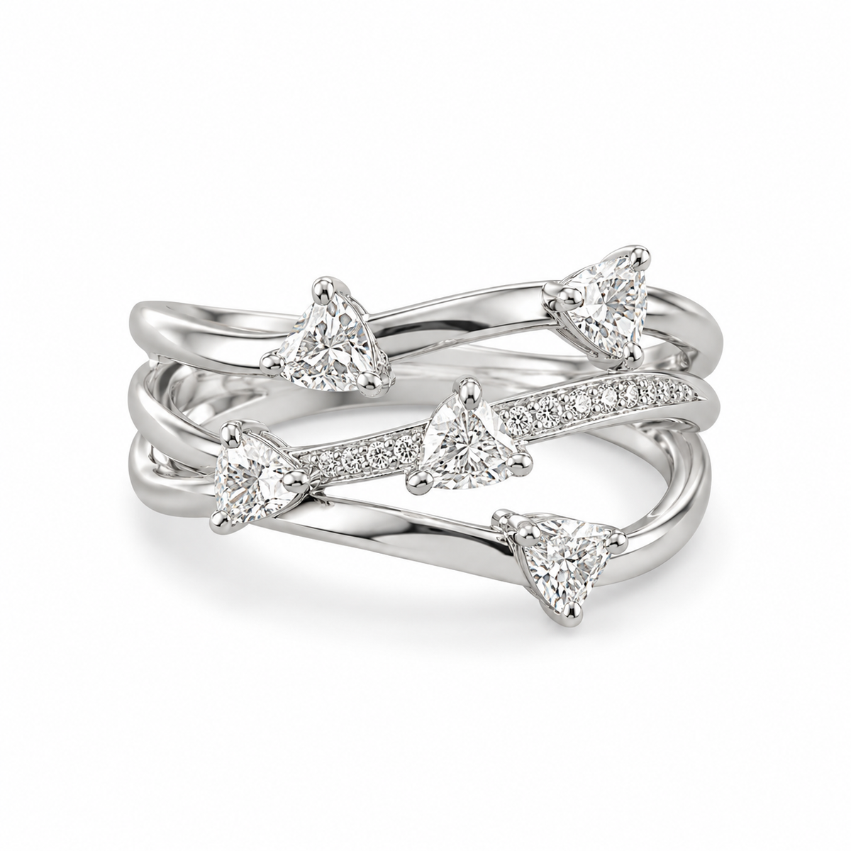 9ct White Gold Diamond Ring, 0.48ct Total