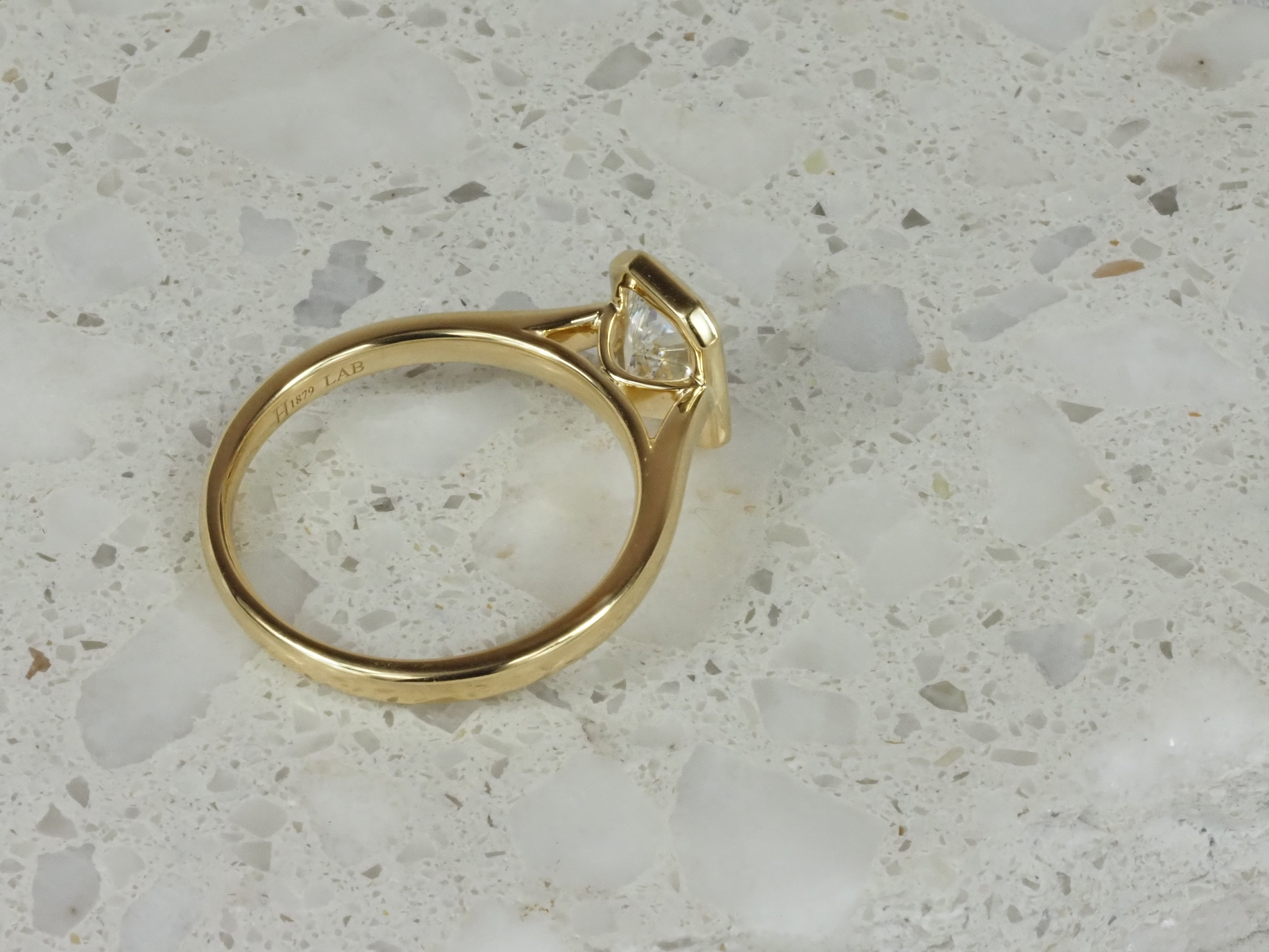 18ct Yellow Gold Radiant Lab-Grown Diamond Engagement Ring, 1.36ct Centre