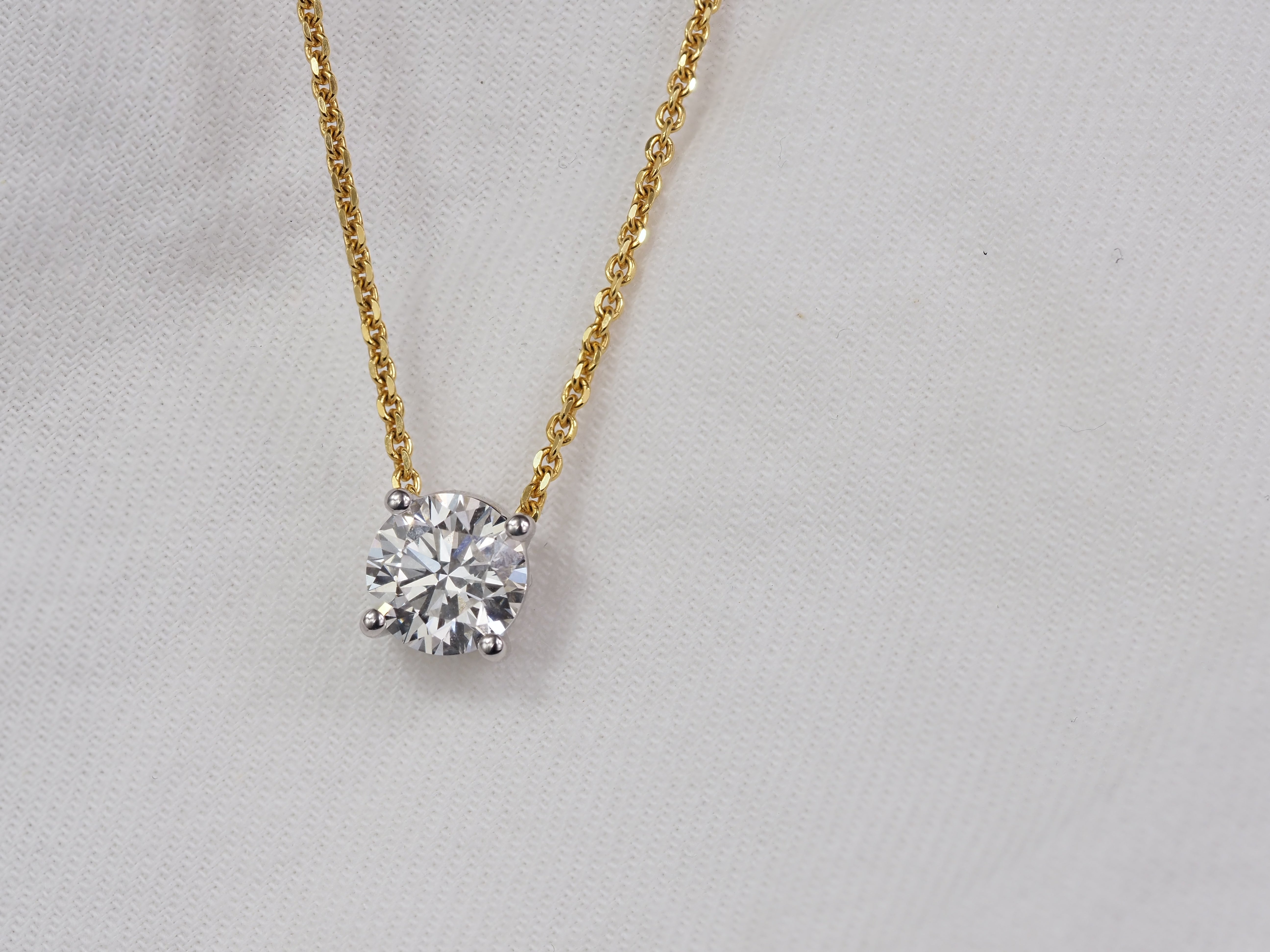 9ct White Gold Lab-Grown Diamond Slider Pendant, 1.53ct