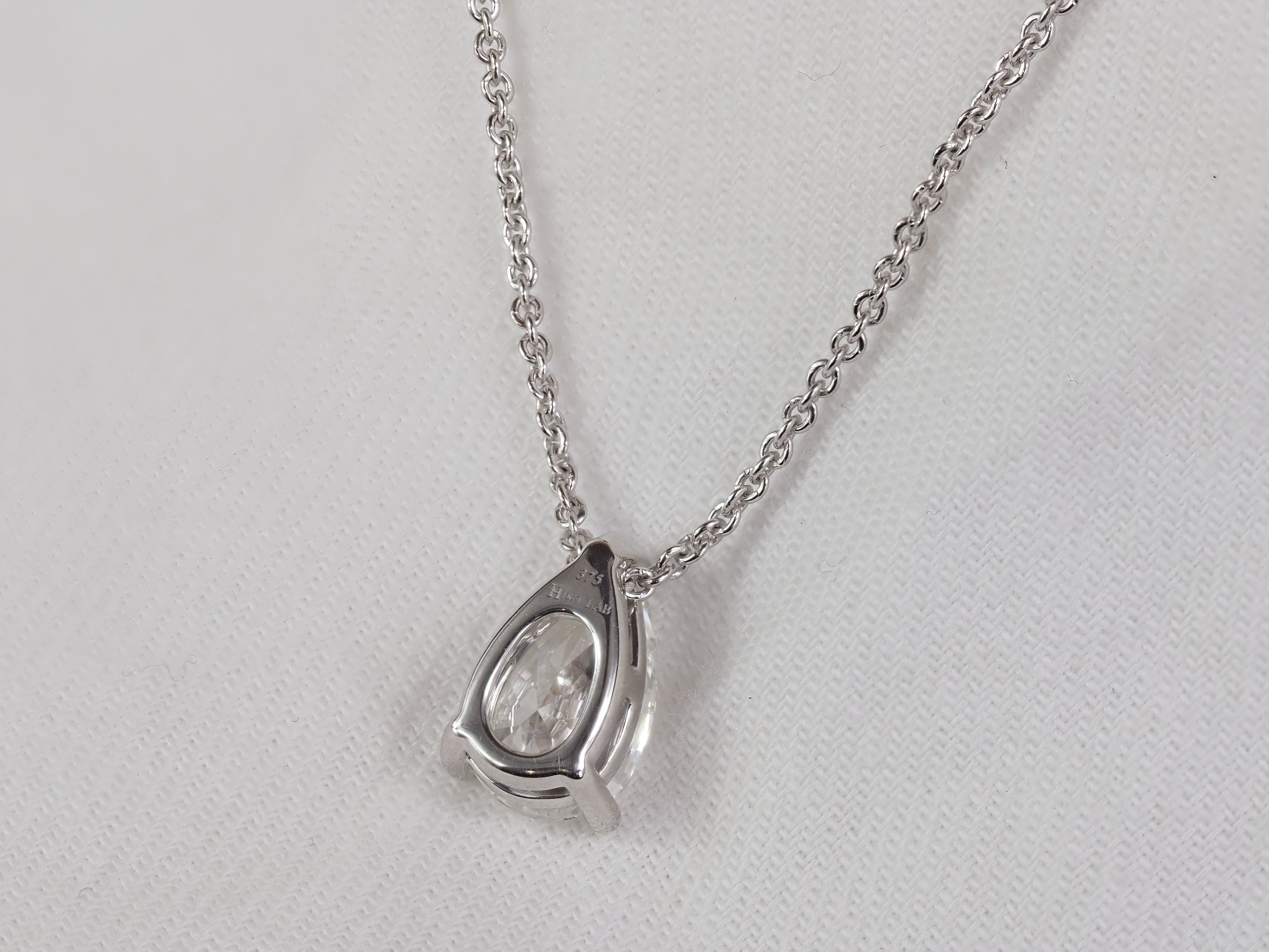 9ct White Gold Pear Lab-Grown Diamond Slider Pendant, 1.57ct