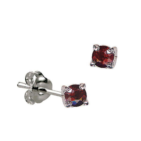 Sterling Silver January Birthstone Stud Earrings