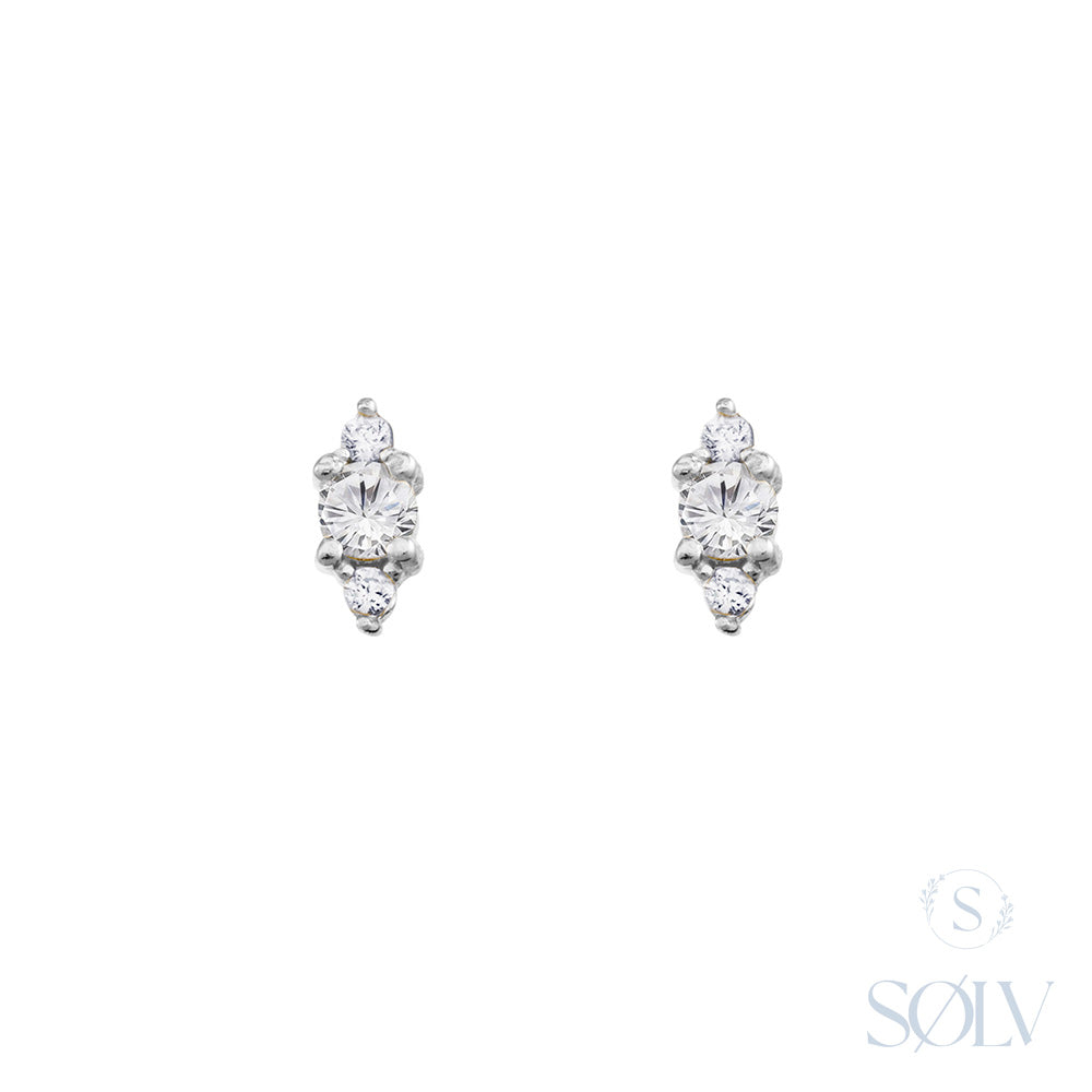Sterling Silver Cubic Zirconia Stud Earrings