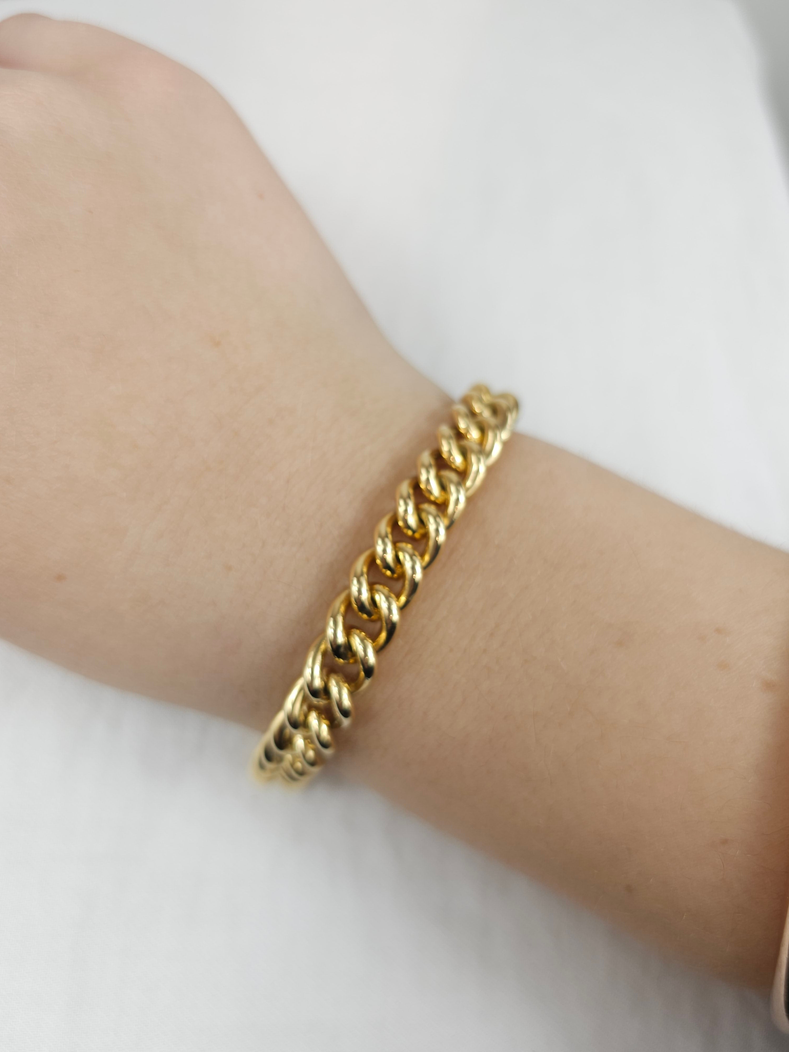 9ct Yellow Gold Silver filled curb bracelet, 19cm