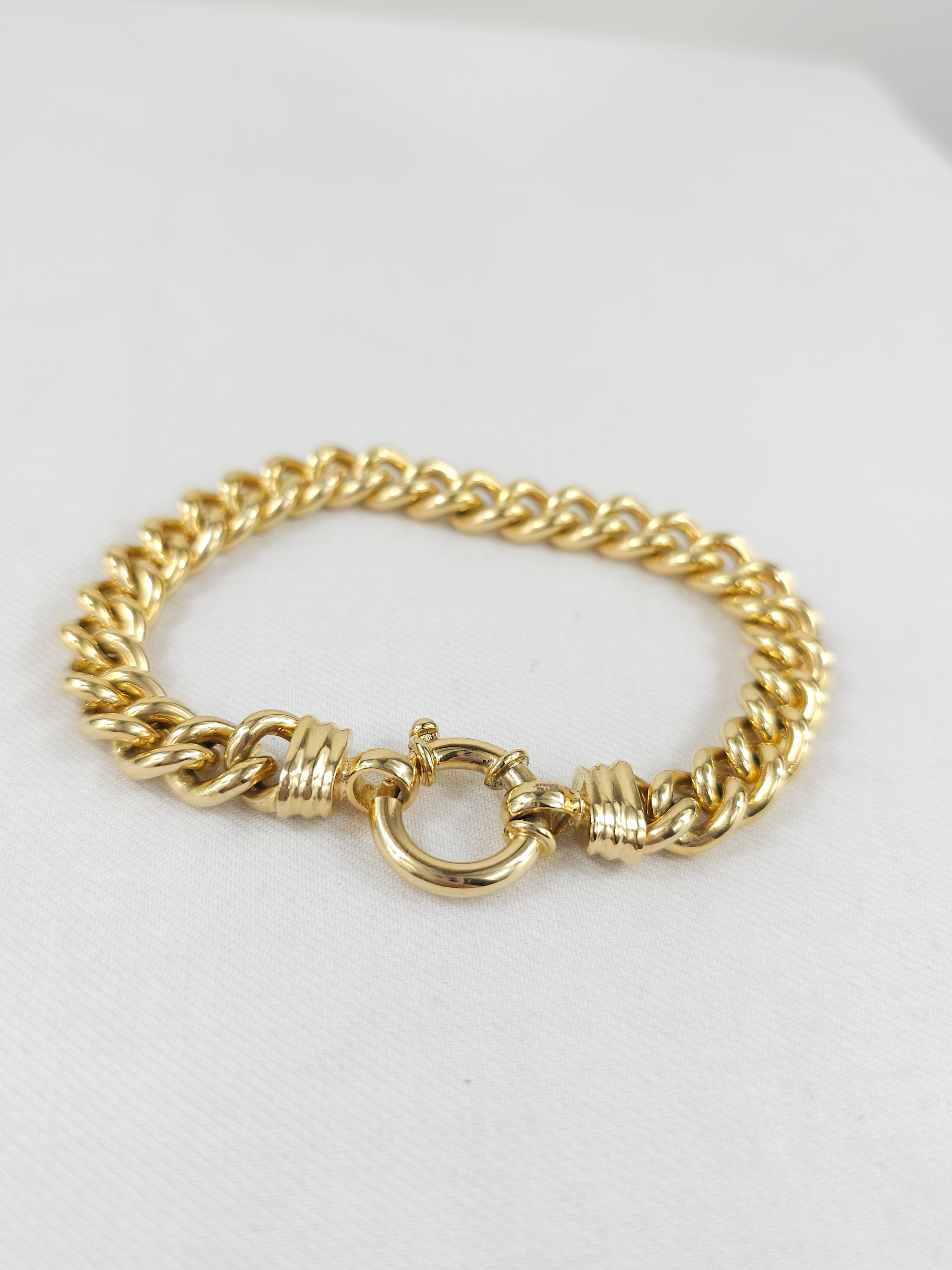 9ct Yellow Gold Silver filled curb bracelet, 19cm