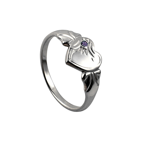 Sterling Silver Heart Signet Ring