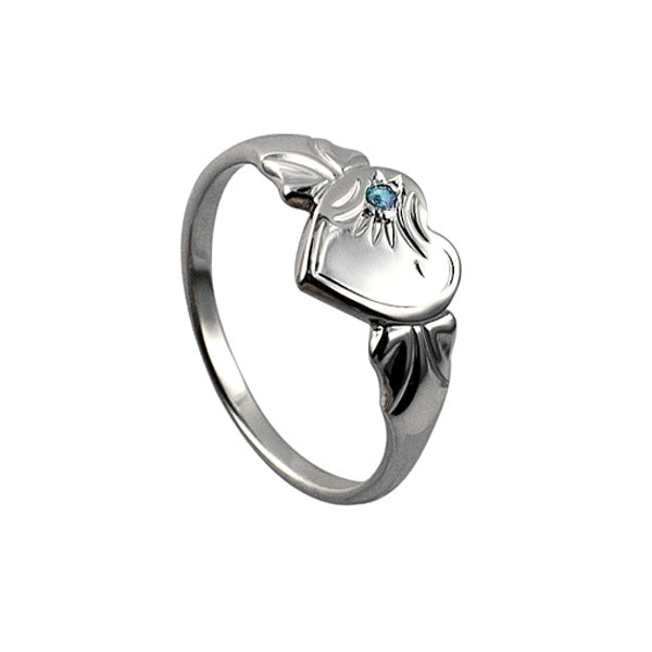 Sterling Silver Heart Signet Ring