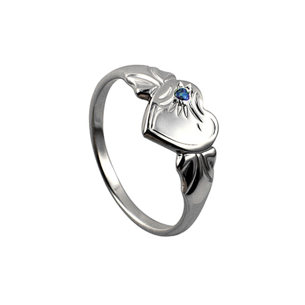 Sterling Silver Heart Signet Ring