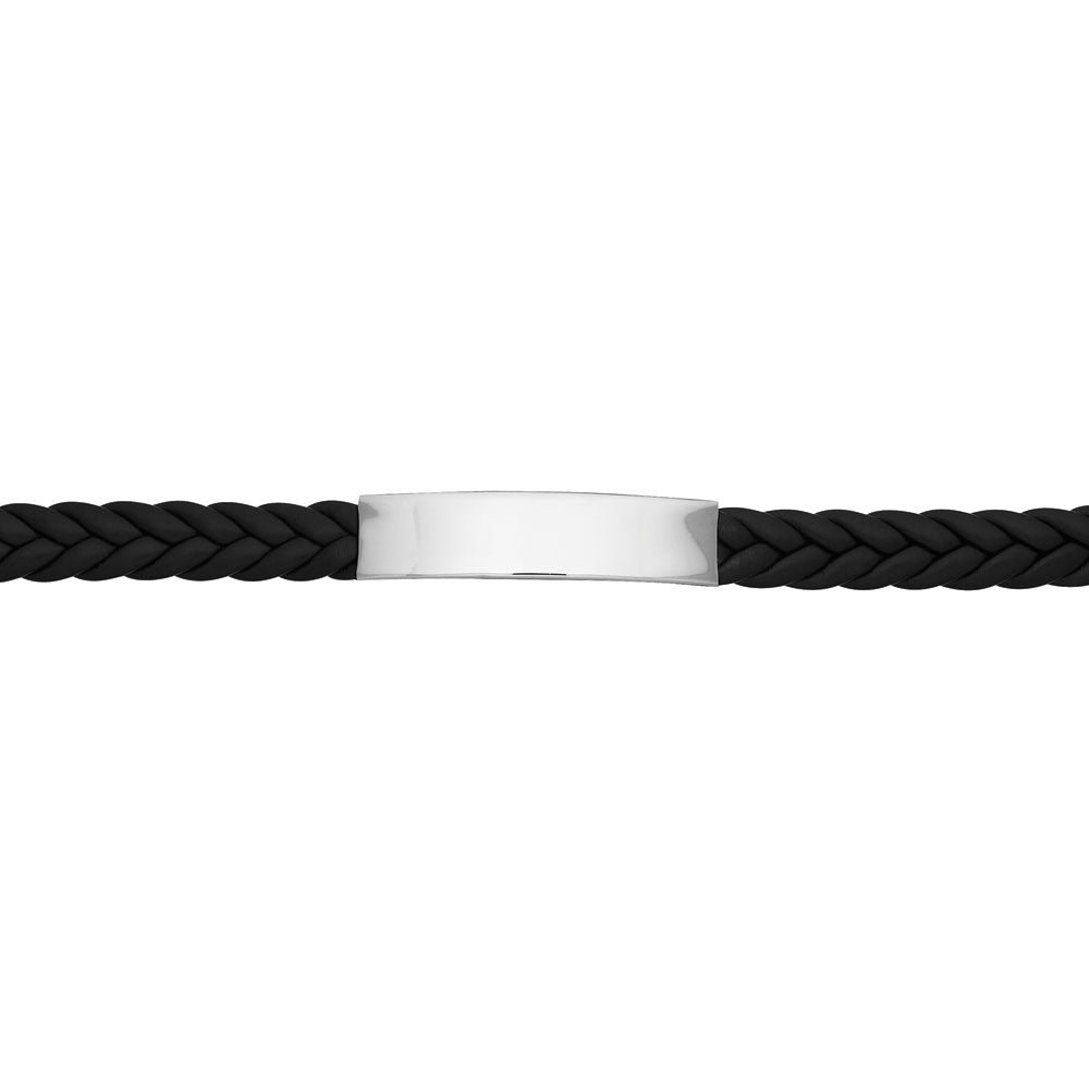 Solv Stainless Steel ID Leather Bracelet
