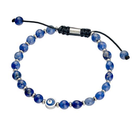 Solv Blue Onyx Evil Eye Bead Bracelet