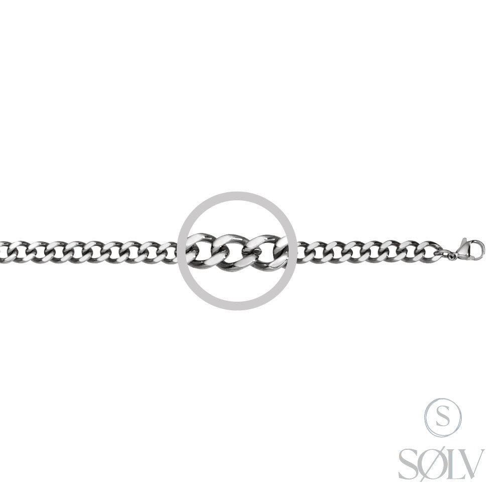 Solv Stainless Steel Diamond Cut Curb Chain, 55cm