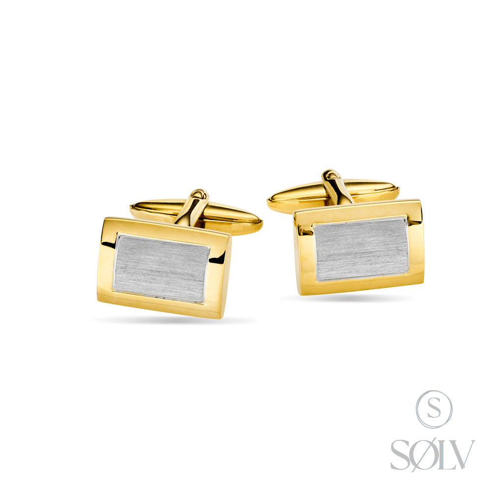 Solv Stainless Steel Gold Plated Cufflinks