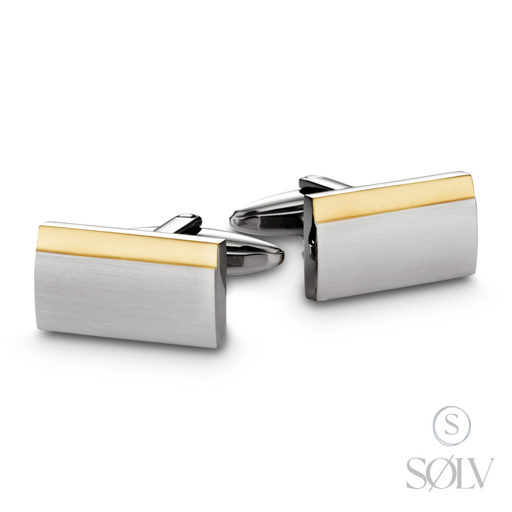 Solv Stainless Steel Gold Plated Cufflinks