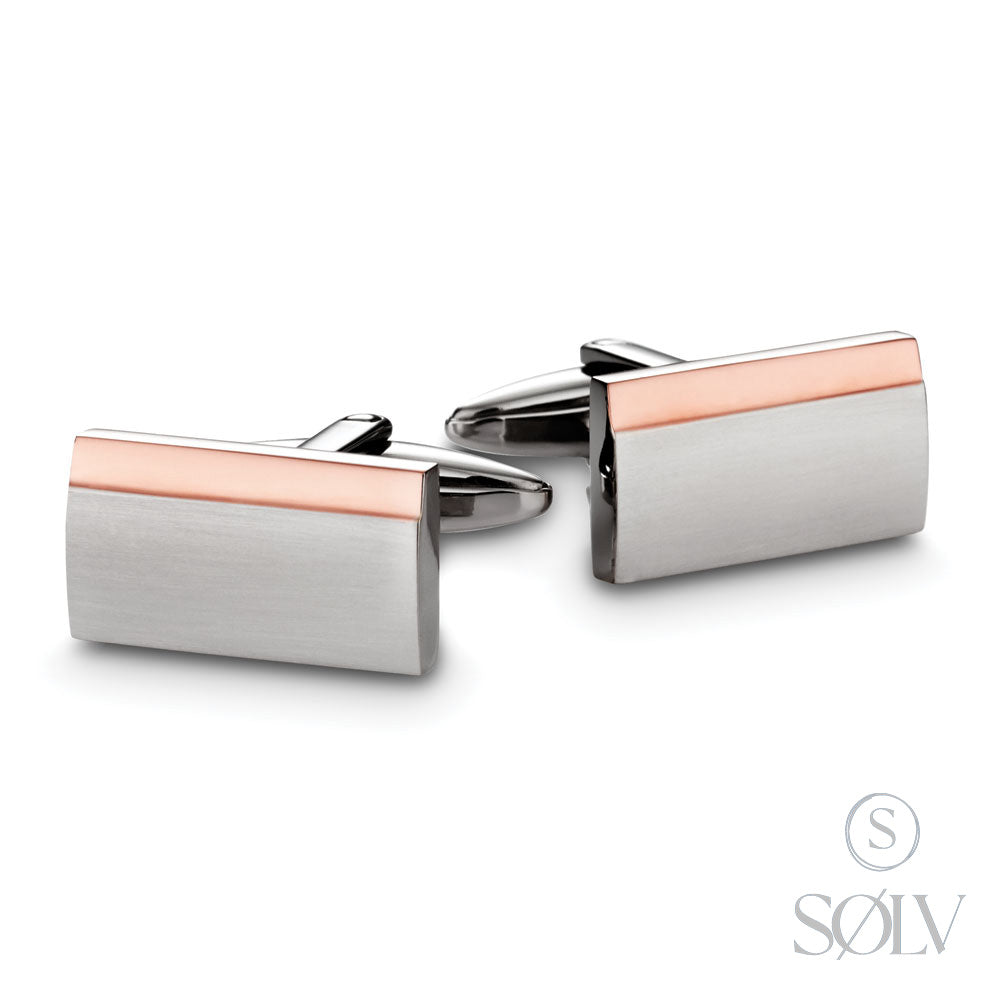 Solv Stainless Steel Gold Plated Cufflinks