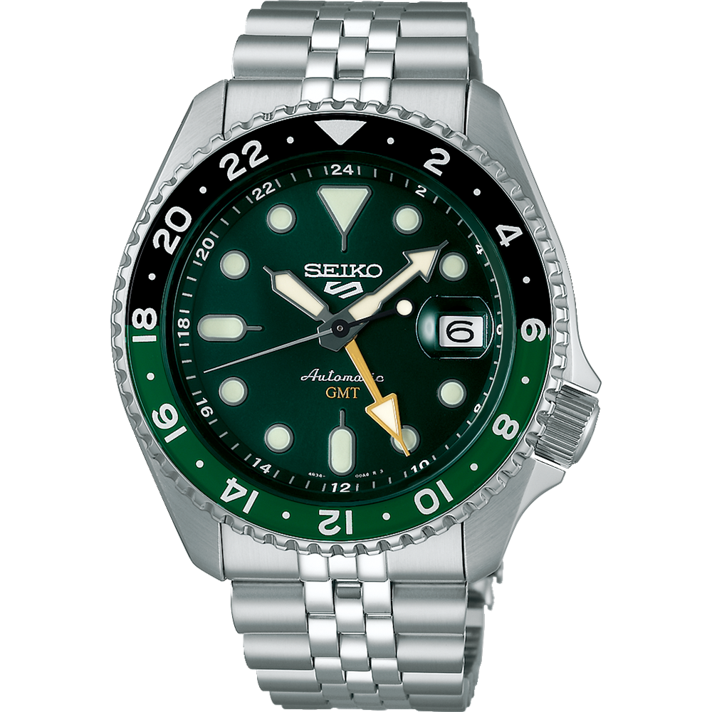 Seiko Men's 5 Sports 42.5mm Stainless Steel Automatic GMT Watch 100M SSK035K