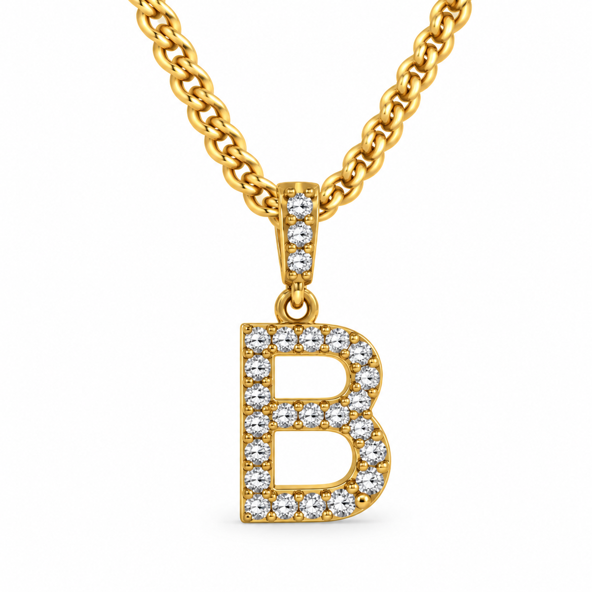 9ct Yellow Gold Initial B Pendant