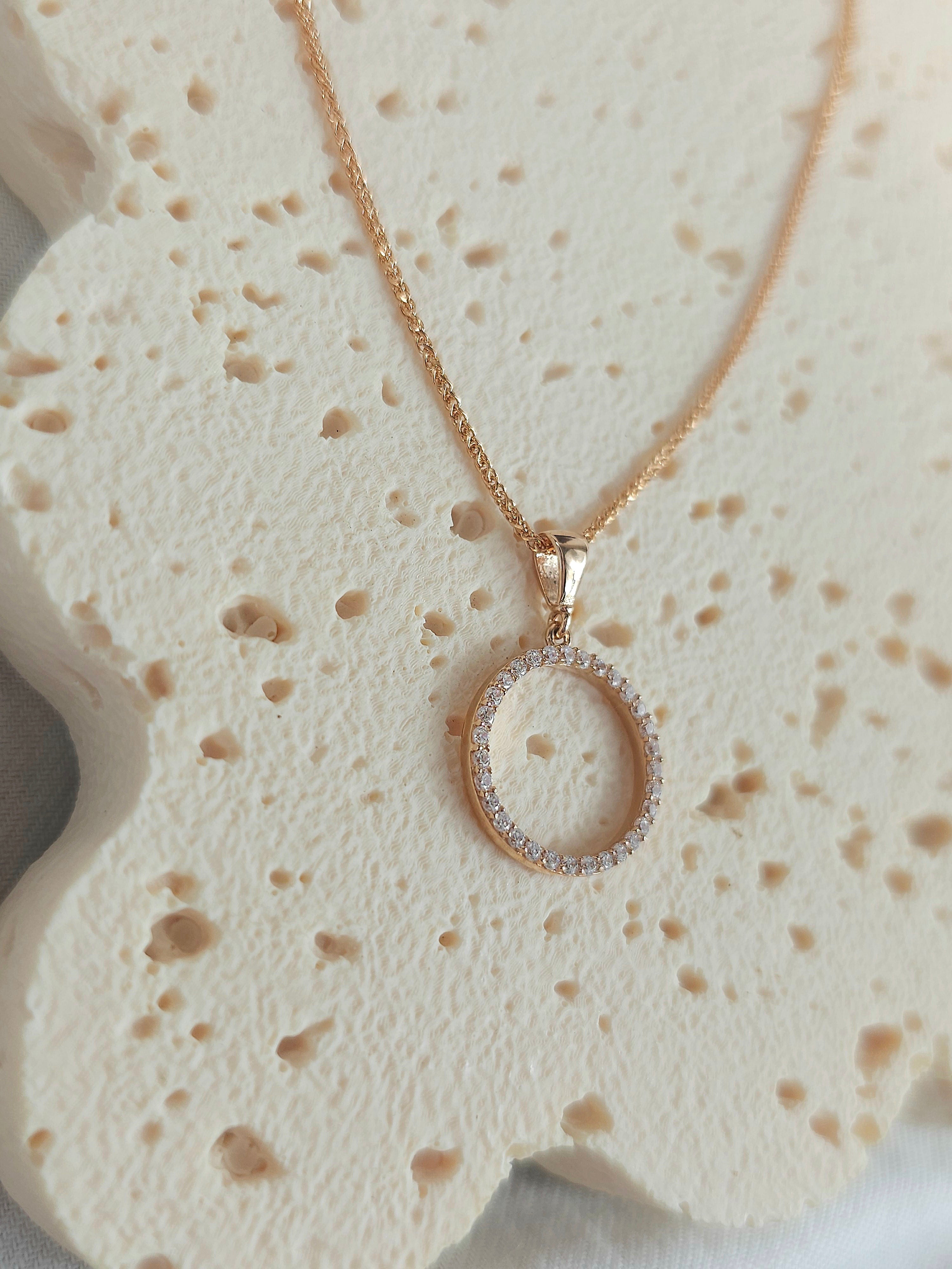 9ct Rose Gold Cubic Zirconia Circle of Life Pendant.
