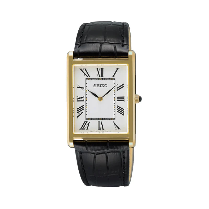 Seiko Men's 27.2mm Gold-Tone Stainless Steel Dress Watch Sapphire Crystal SWR104P