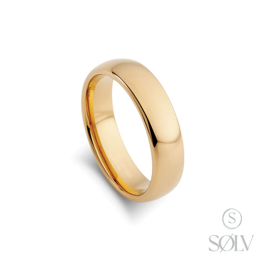 Solv Tungsten Gold Plated Ring, Size 8