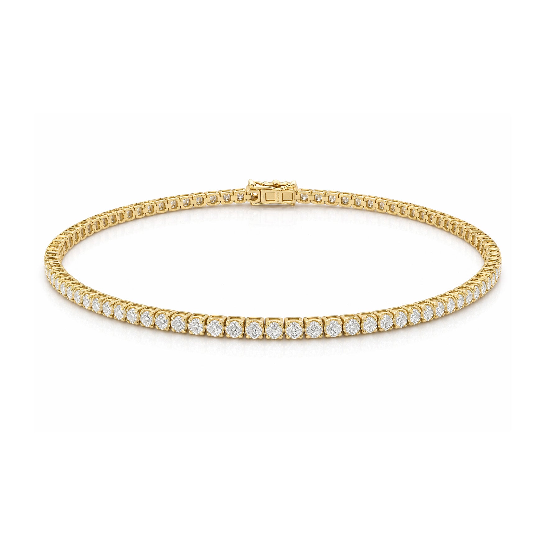 9ct Yellow Gold Natural Diamond Tennis Bracelet, 1ct Total