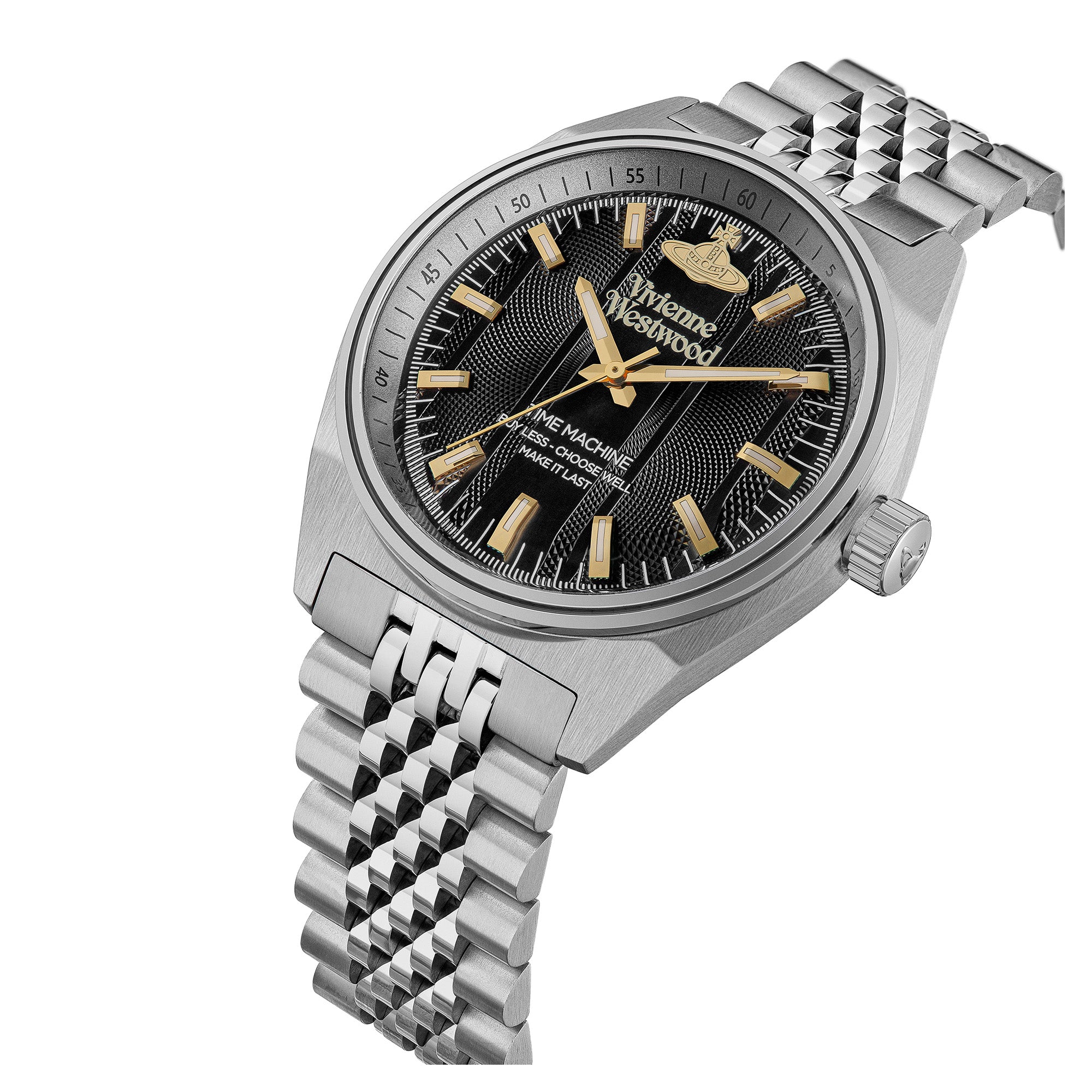 Vivienne Westwood Sydenham 40mm Black Dial Stainless Steel Watch - VV251BKSL