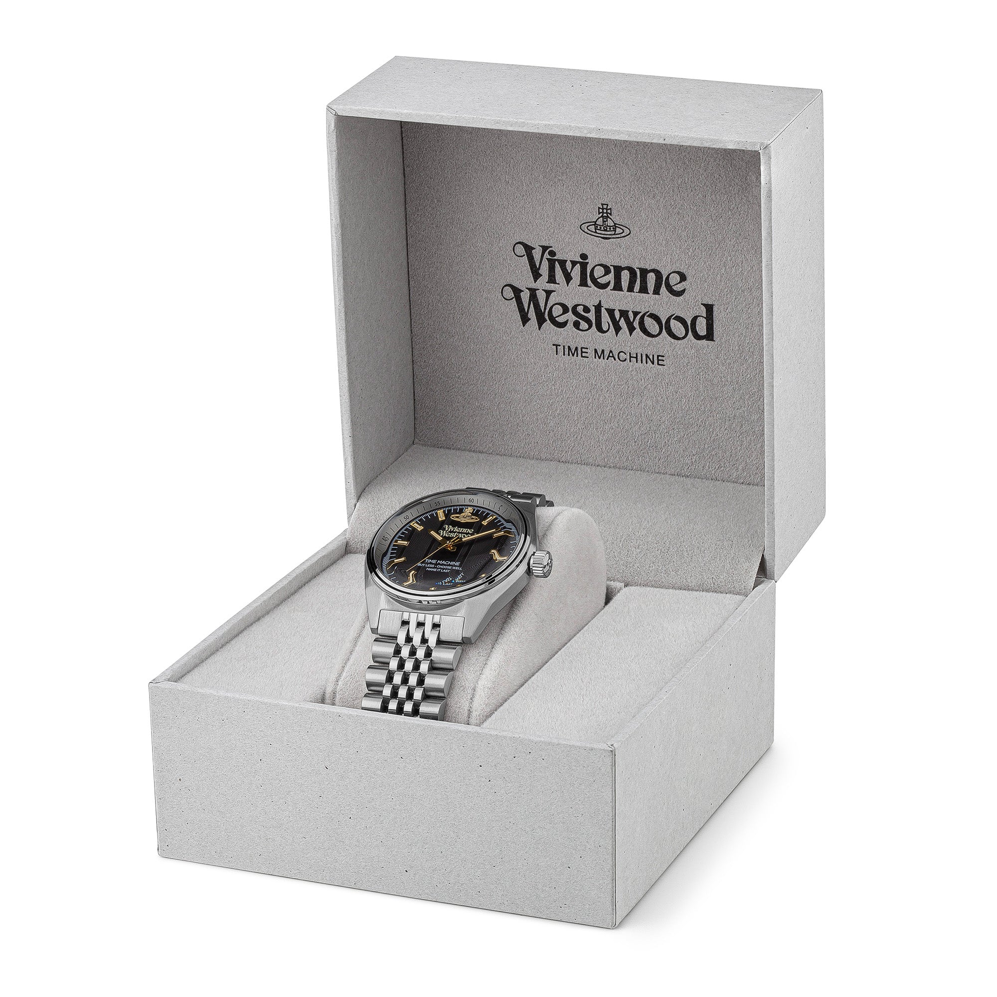 Vivienne Westwood Sydenham 40mm Black Dial Stainless Steel Watch - VV251BKSL