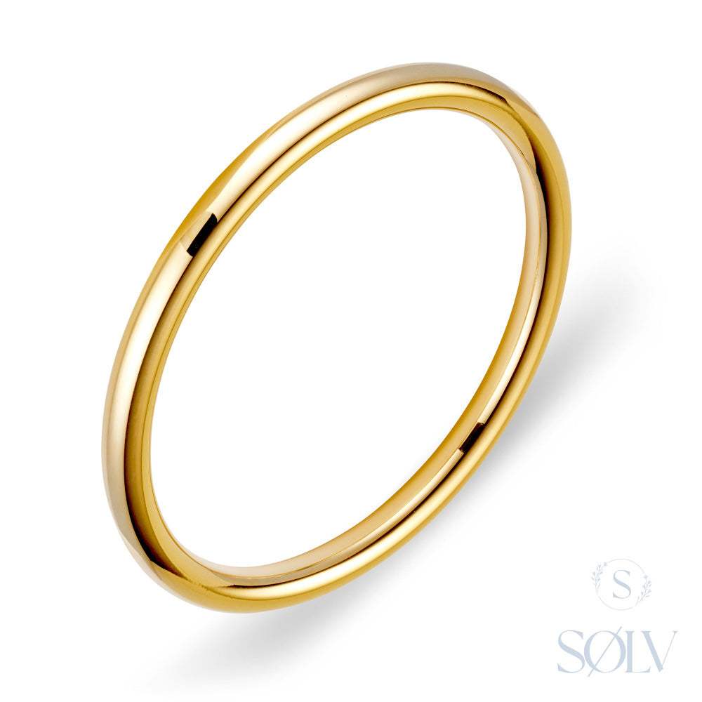 Solv Stainless Steel Gold Plated Gold Bangle, 63mm