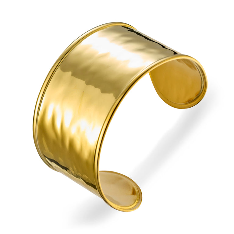 Solv Stainless Steel Gold Plated Cuff Bangle, 60mm