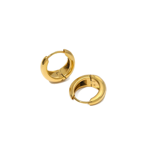 Solv Stainless Steel Gold Plated Tappered Huggie Earrings