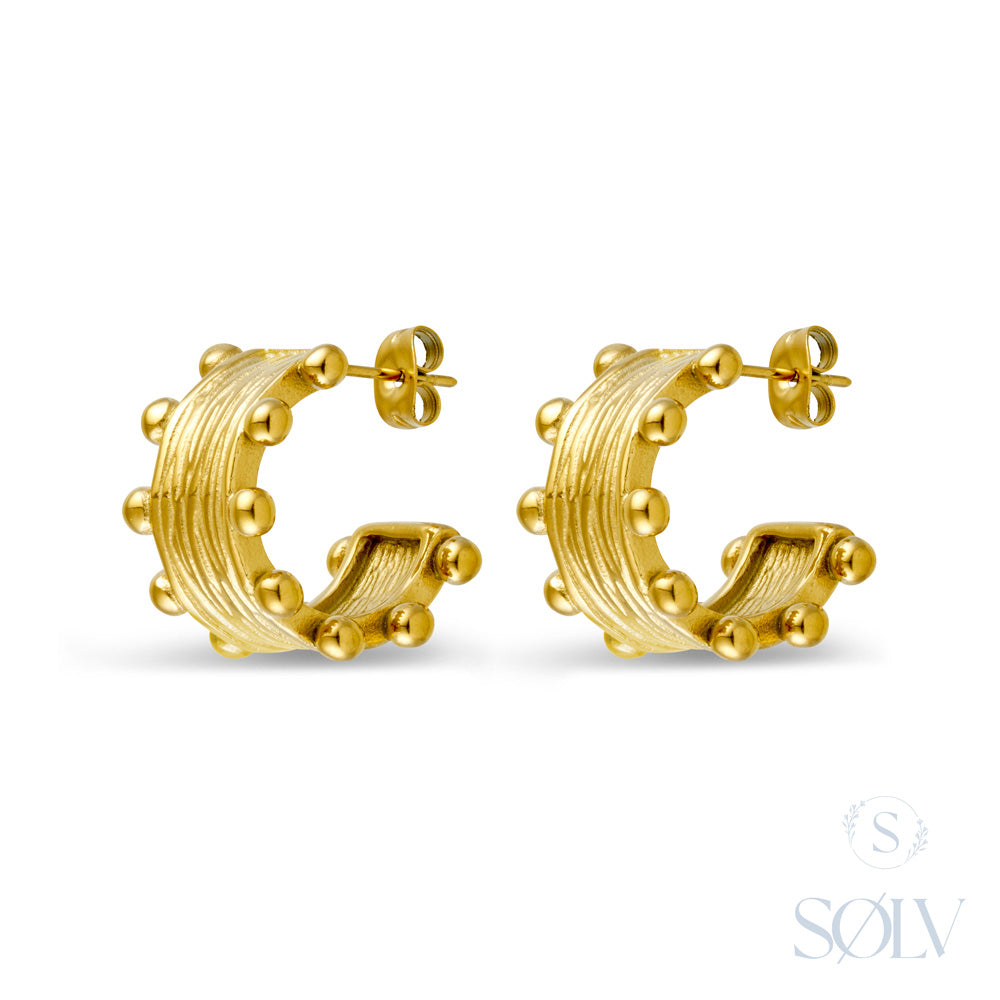 Solv Stainless Steel Gold Plated Abstract Hoop Earrings