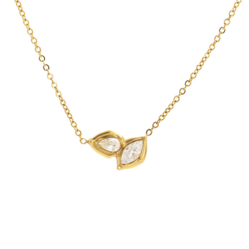 Solv Stainless Steel Gold Plated Duo Pendant