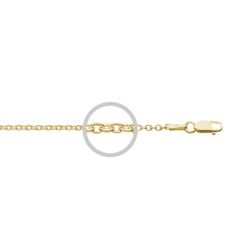 Sterling Silver Gold Trace Chain, 55cm